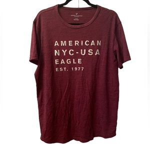 American Eagle mens heathered maroon t-shirt size L